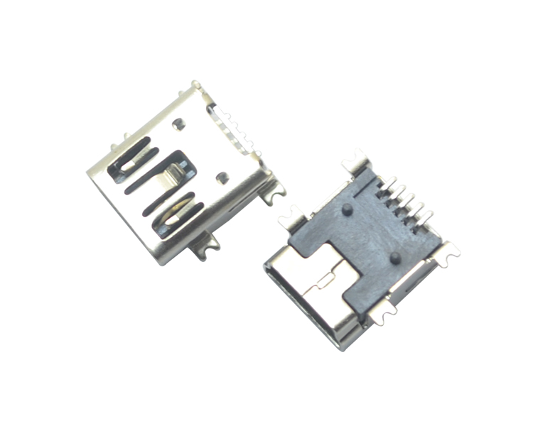 MINI USB-5P-SMT-B型双卡点连接器
