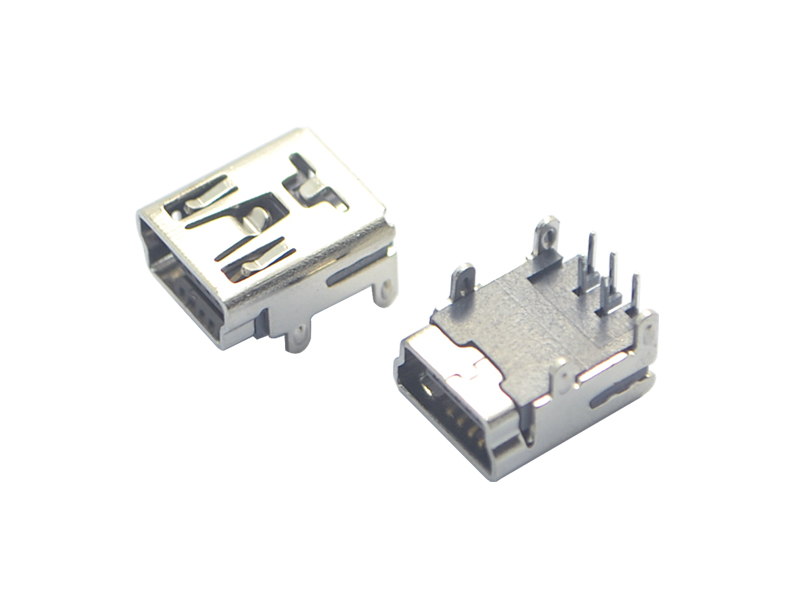 MINI USB-5P90°B型四腳銅連接器